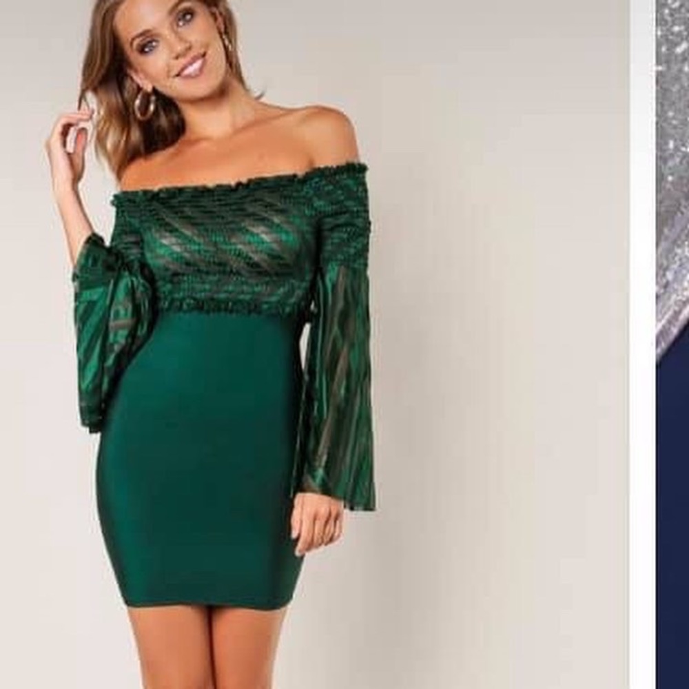 Cocktail Green mini Dress